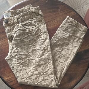 Free People Textured Beige Skinny Jeans